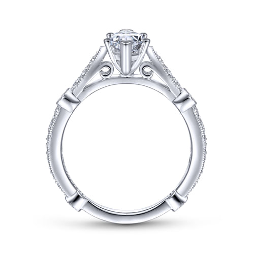 14K White Gold Marquise Shape Diamond Engagement Ring
