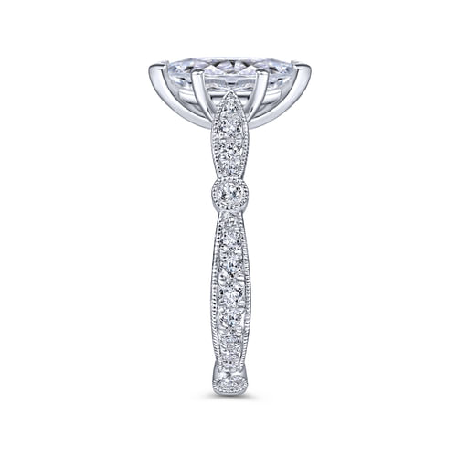 14K White Gold Marquise Shape Diamond Engagement Ring