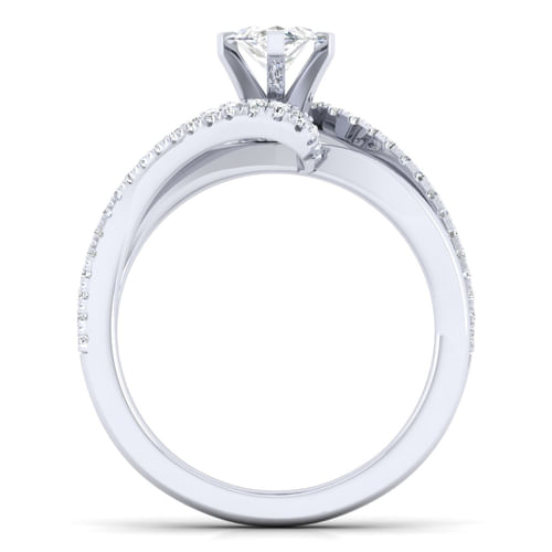 14K White Gold Marquise Shape Diamond Engagement Ring