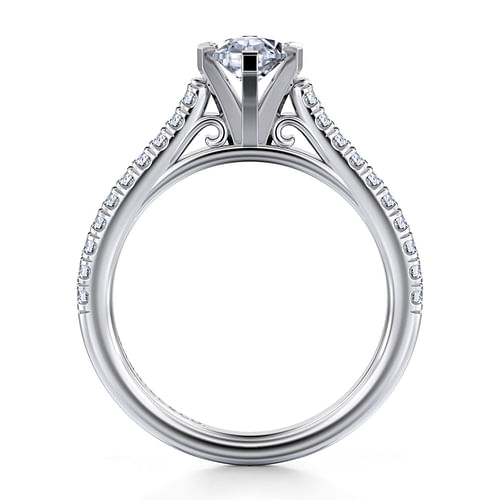 14K White Gold Marquise Shape Diamond Engagement Ring