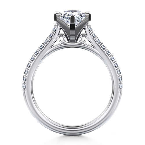 14K White Gold Marquise Shape Diamond Engagement Ring