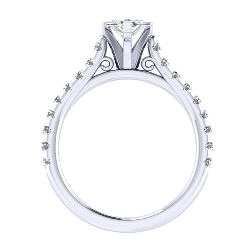 14K White Gold Marquise Shape Diamond Engagement Ring