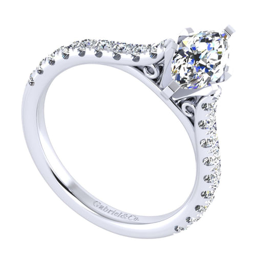 14K White Gold Marquise Shape Diamond Engagement Ring