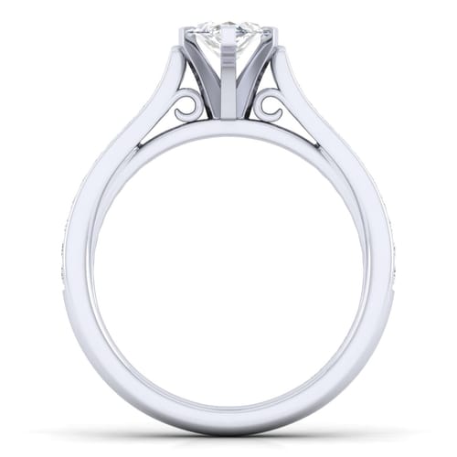 14K White Gold Marquise Shape Diamond Engagement Ring