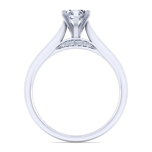 14K White Gold Marquise Shape Diamond Engagement Ring