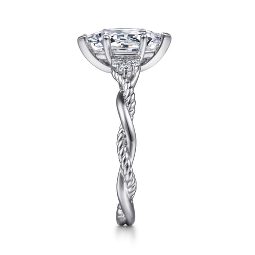14K White Gold Marquise Shape Diamond Engagement Ring