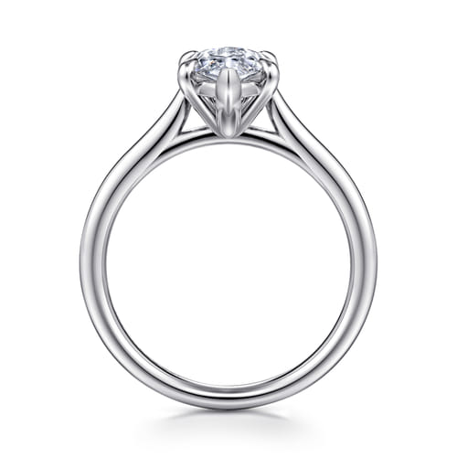 14K White Gold Marquise Shape Solitaire Diamond Engagement Ring