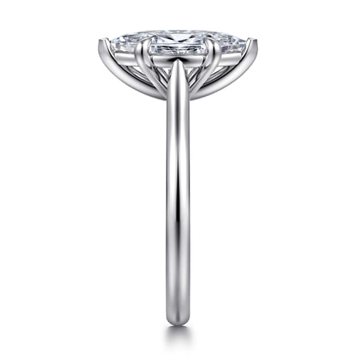 14K White Gold Marquise Shape Solitaire Diamond Engagement Ring