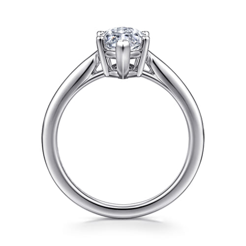 14K White Gold Marquise Shape Solitaire Diamond Engagement Ring