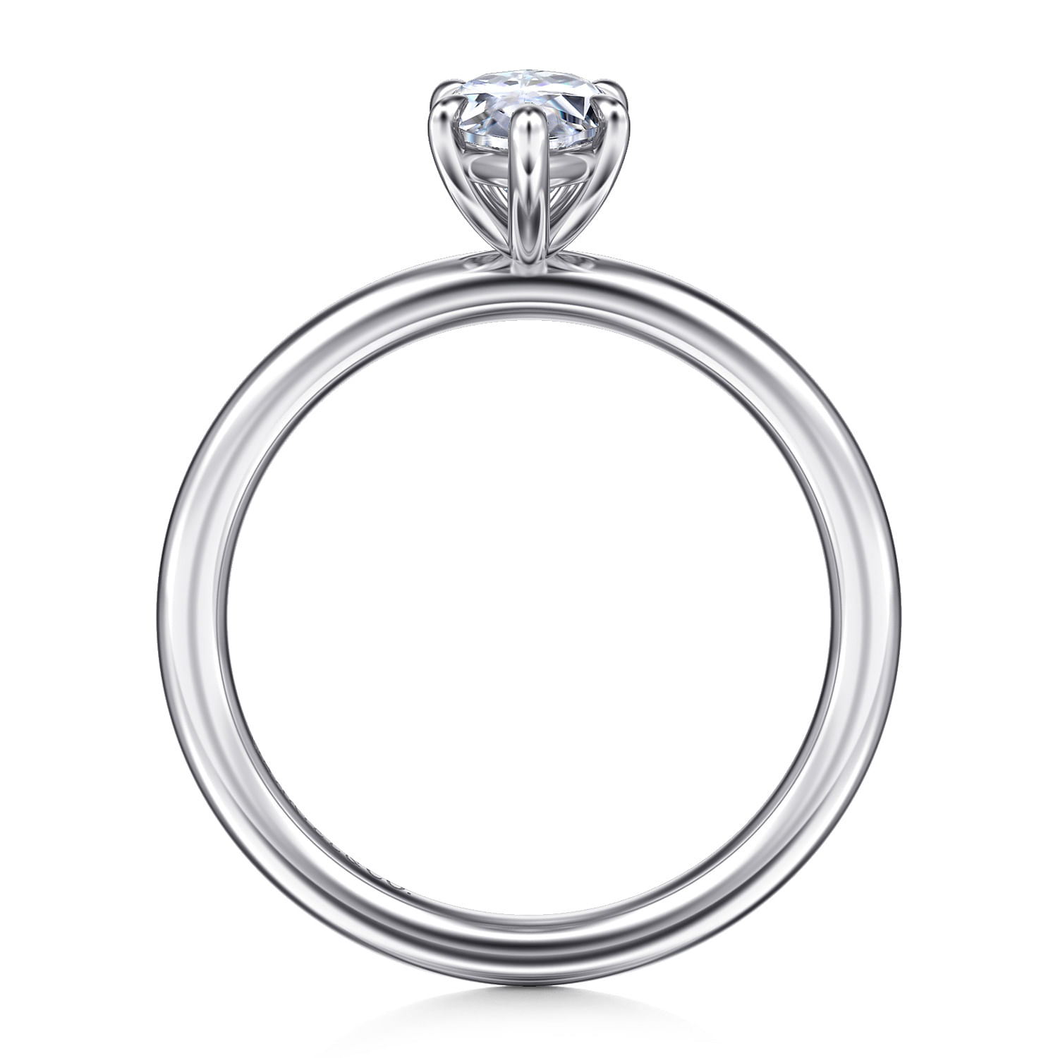 14K White Gold Marquise Shape Solitaire Engagement Ring
