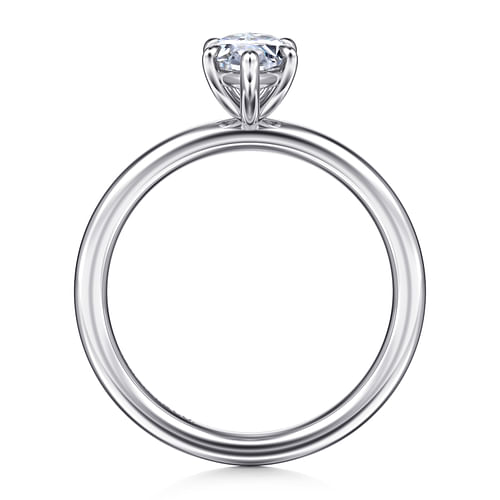 14K White Gold Marquise Shape Solitaire Engagement Ring