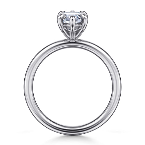 14K White Gold Marquise Shape Solitaire Engagement Ring