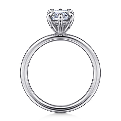 14K White Gold Marquise Shape Solitaire Engagement Ring