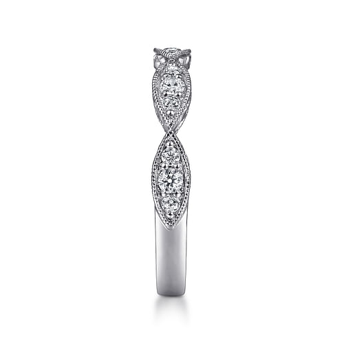 14K White Gold Marquise Station Diamond Anniversary Band