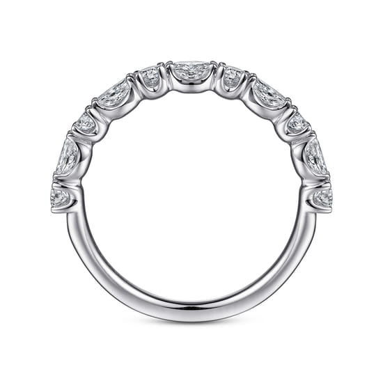 14K White Gold Marquise and Round Diamond Anniversary Band angle 2