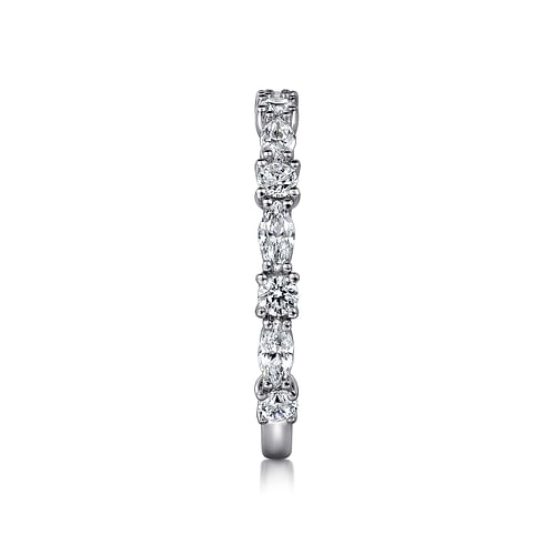 14K White Gold Marquise and Round Diamond Anniversary Band