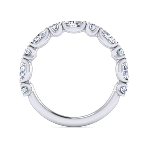 14K White Gold Marquise and Round Diamond Anniversary Band