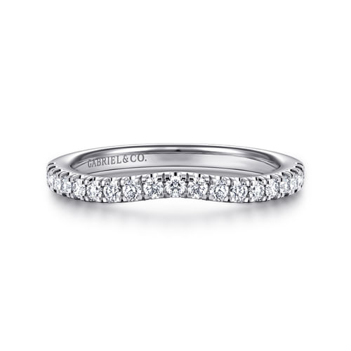 14K White Gold Matching Diamond Wedding Band
