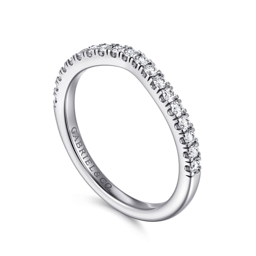 14K White Gold Matching Diamond Wedding Band