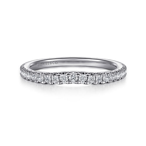 14K White Gold Matching Diamond Wedding Band
