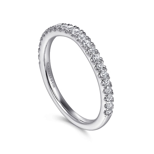 14K White Gold Matching Diamond Wedding Band