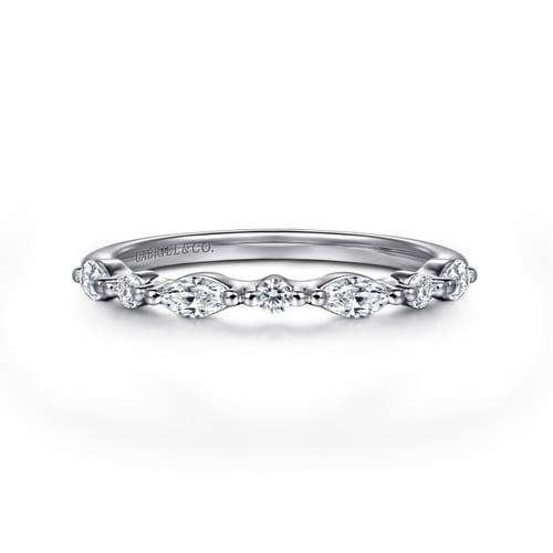 14K White Gold Matching Diamond Wedding Band