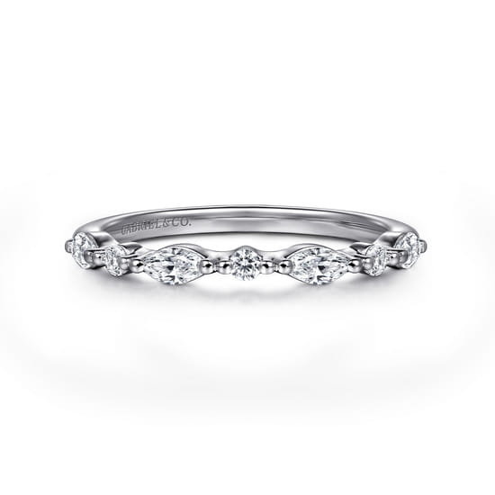Gabriel - 14K White Gold Matching Diamond Wedding Band
