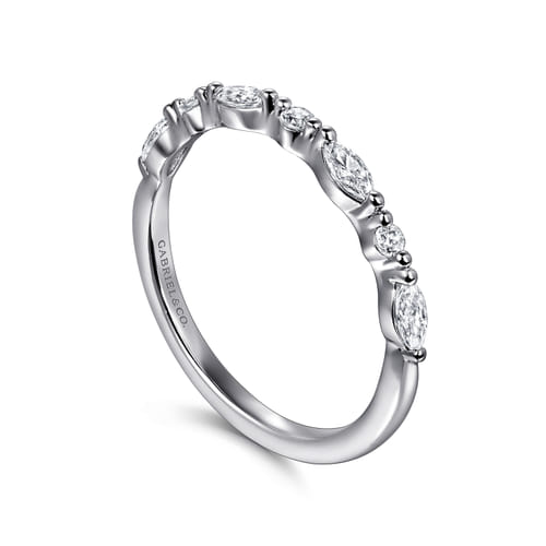 14K White Gold Matching Diamond Wedding Band