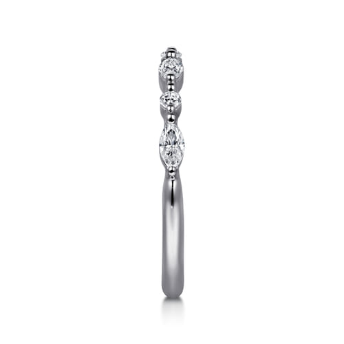 14K White Gold Matching Diamond Wedding Band