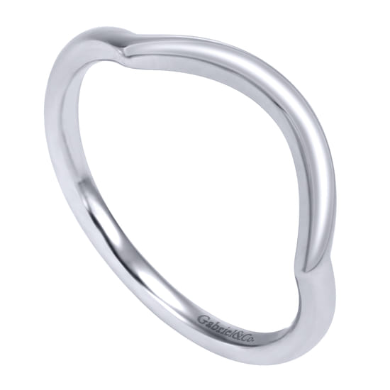 14K White Gold Matching Wedding Band angle 3