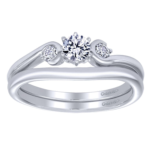 14K White Gold Matching Wedding Band