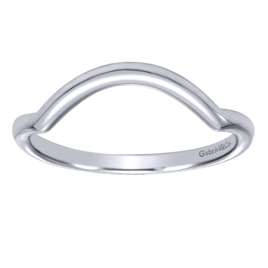 14K White Gold Matching Wedding Band angle 5