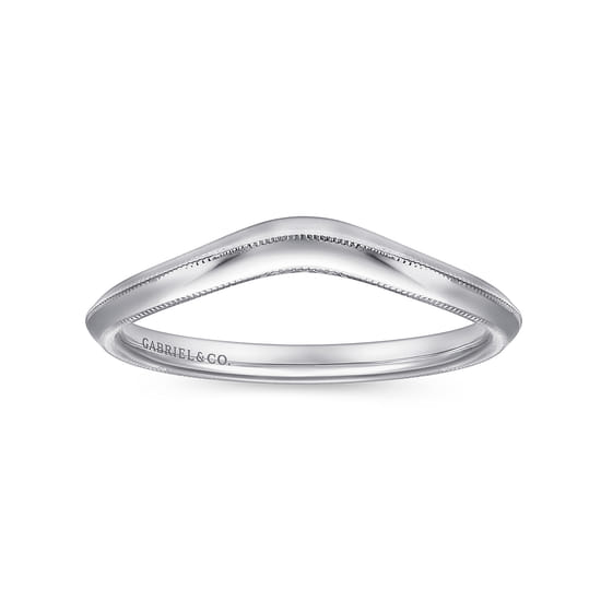 14K White Gold Matching Wedding Band angle 5