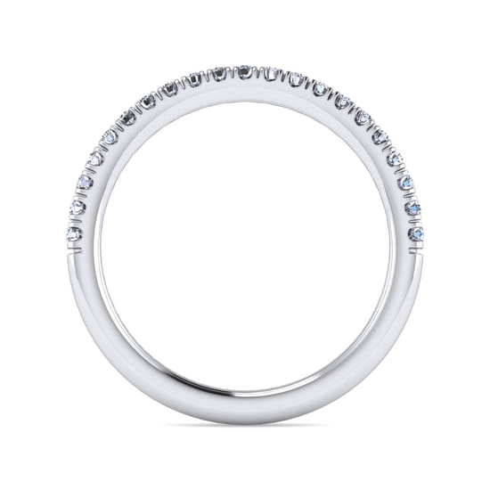 14K White Gold Matching Wedding Band angle 2