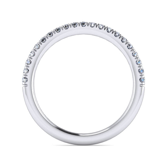 14K White Gold Matching Wedding Band angle 2