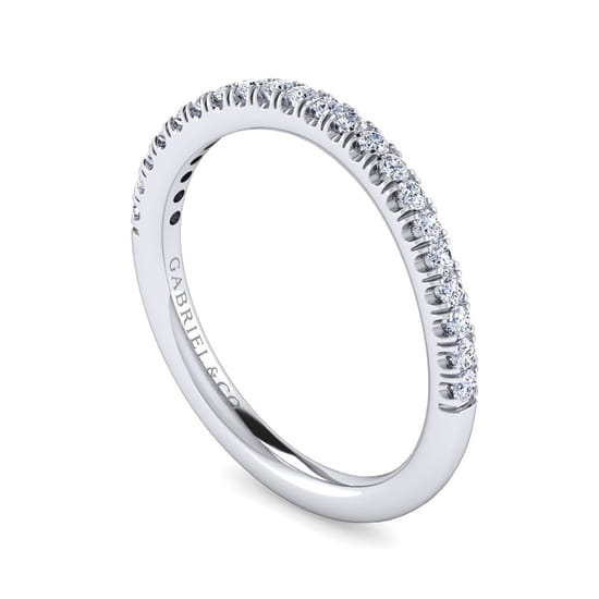 14K White Gold Matching Wedding Band angle 3
