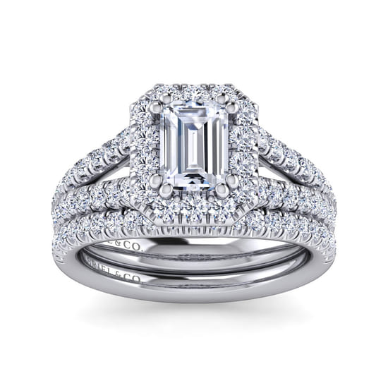 14K White Gold Matching Wedding Band angle 4
