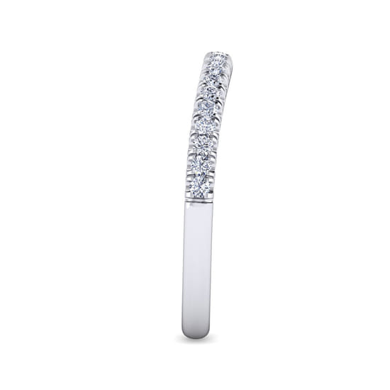 14K White Gold Matching Wedding Band angle 5