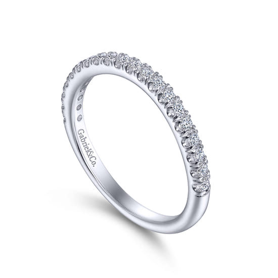 14K White Gold Matching Wedding Band angle 3