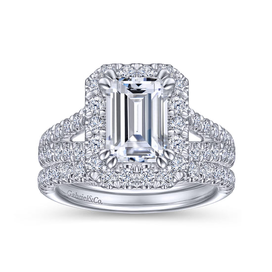 14K White Gold Matching Wedding Band angle 4