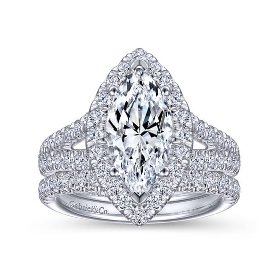 14K White Gold Matching Wedding Band angle 4