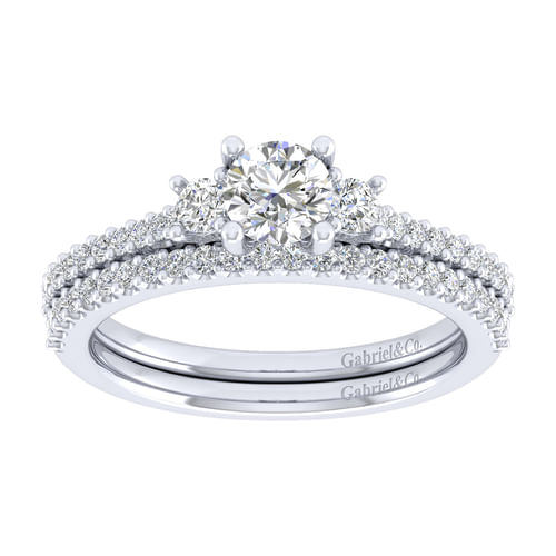 14K White Gold Matching Wedding Band
