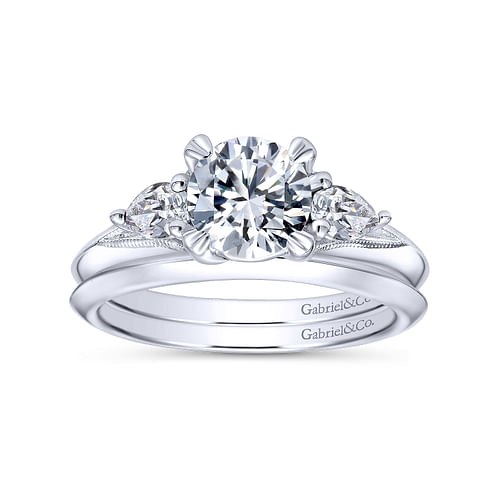 14K White Gold Matching Wedding Band