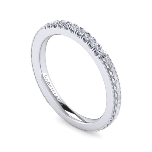 14K White Gold Matching Wedding Band