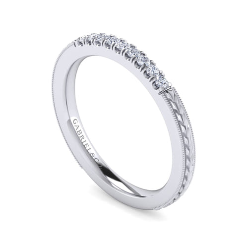 14K White Gold Matching Wedding Band