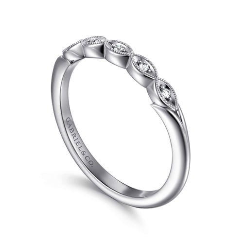 14K White Gold Matching Wedding Band