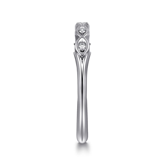 14K White Gold Matching Wedding Band angle 5