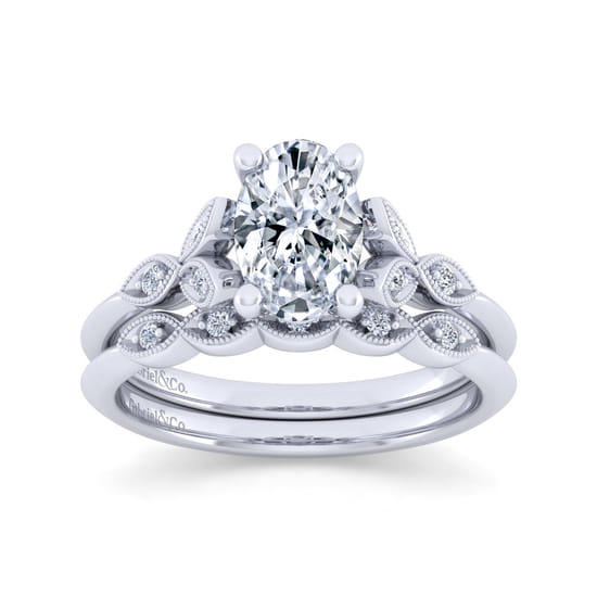 14K White Gold Matching Wedding Band angle 4