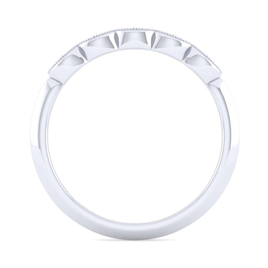 14K White Gold Matching Wedding Band angle 2