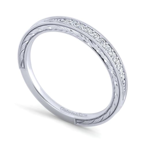 14K White Gold Matching Wedding Band